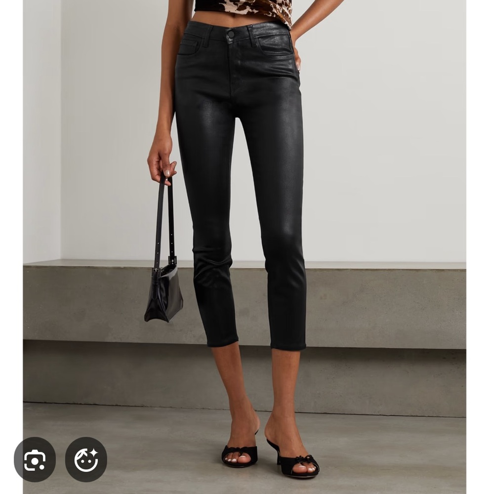 🟣 BOGO! L’Agence Margot Skinny High-Rise Black Coated Pants